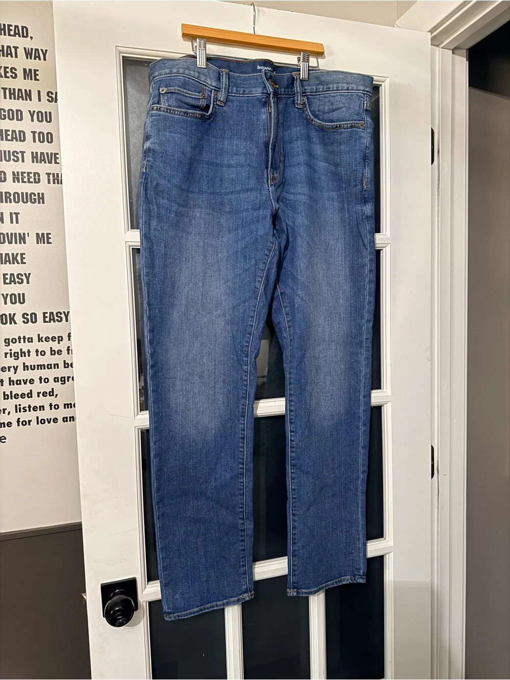Banana Republic Travel Jean Men’s 35x32 Slim Fit Jeans Hemmed 28.5”